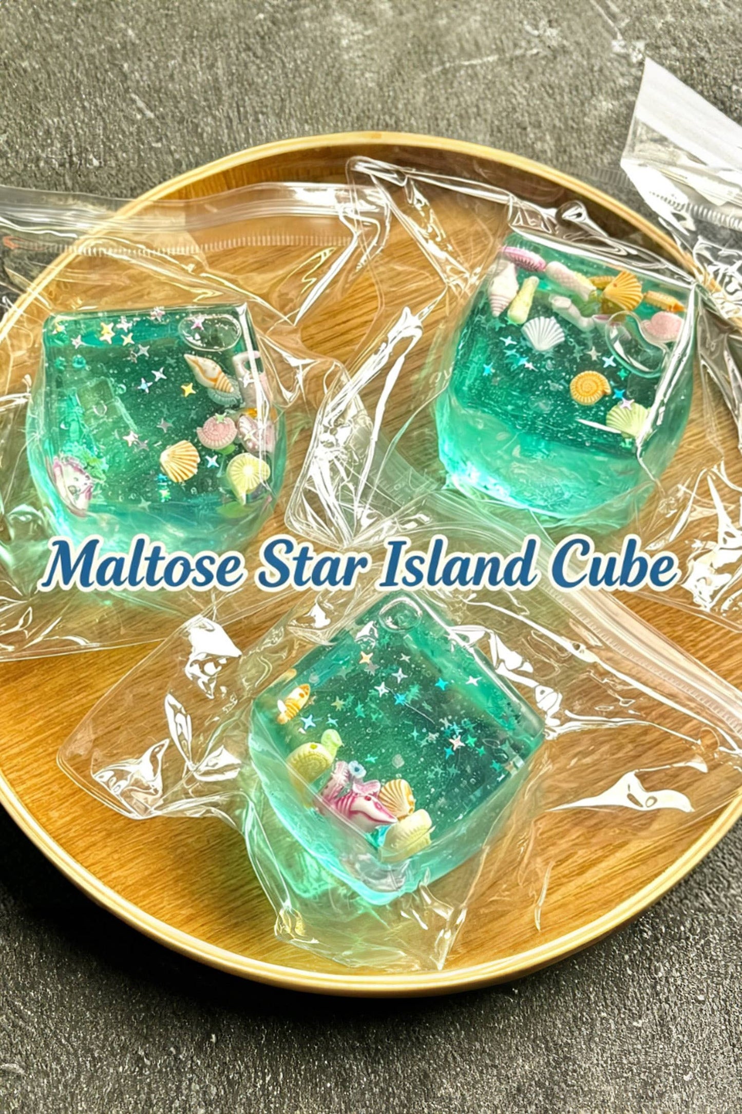 Blue Maltose Star Island Cube Maltose Squishy Toy