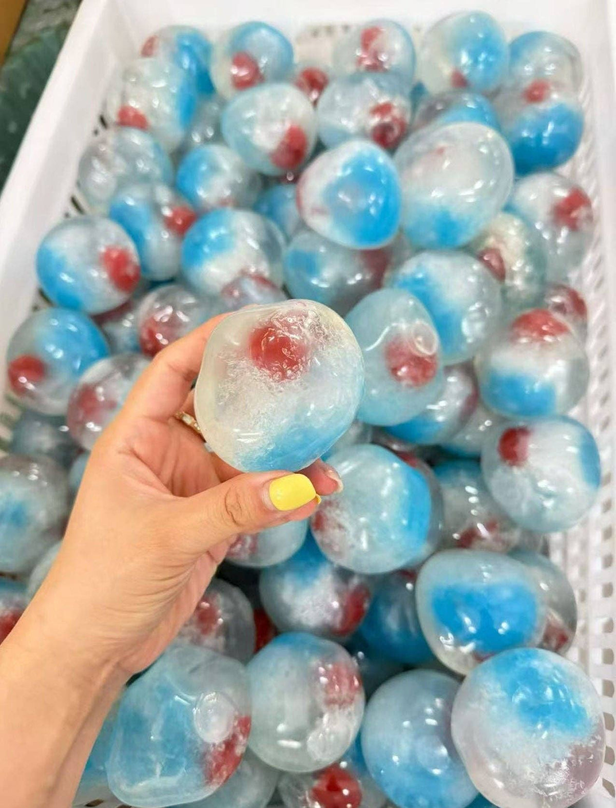 Cherry Smoothie Blue Stress Relief Ball Fruit Squishy Sensory Toy
