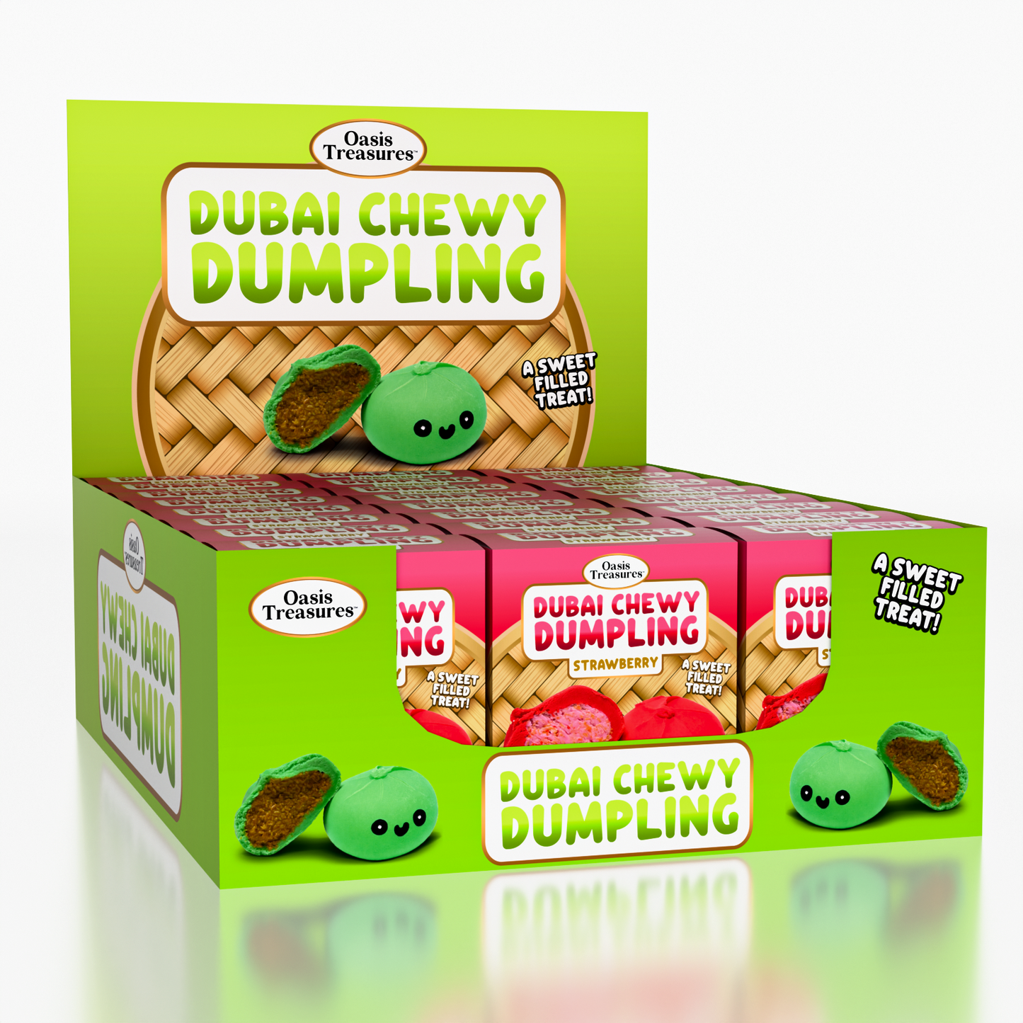Dubai Dumpling Strawberry Flavor Korean Chewy Cookie by Oasis Treasures (90g)