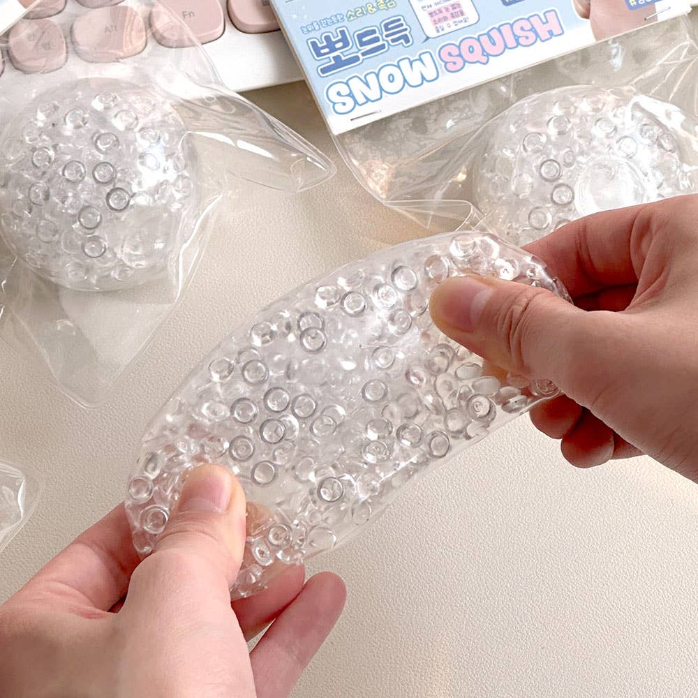 SNOW SQUISH – Clear Jelly Bead Stress Ball