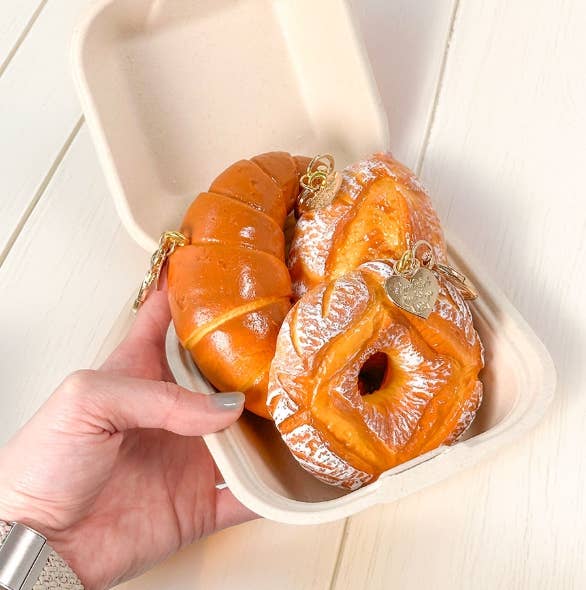 Realistic Bakery Squishy Keychain – Croissant/ Donut/Bread