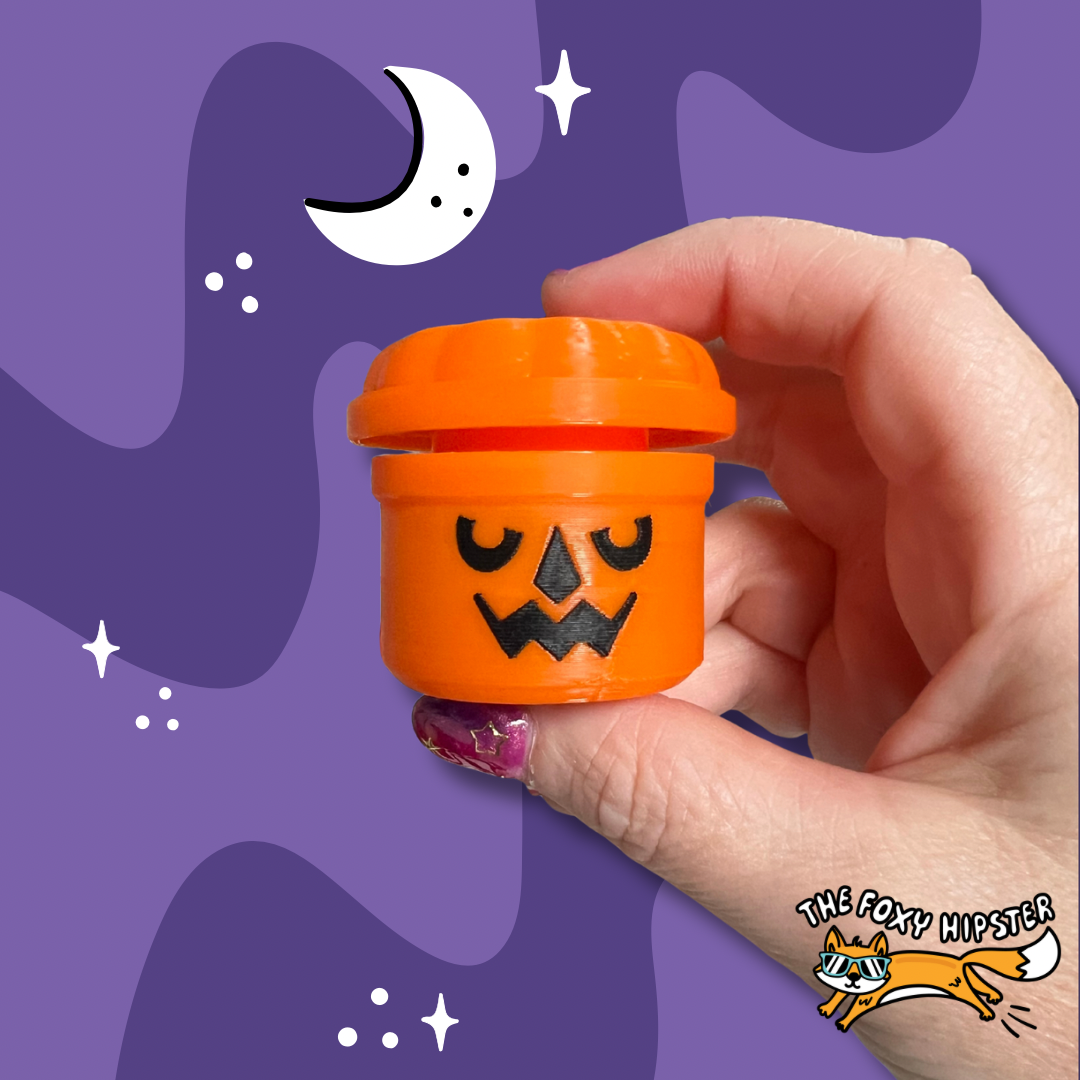 Boo Bucket Orange Fidget Toy Clicker Keychain Bag Charm