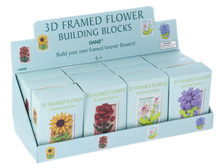 3D Framed Flower Building Block Plaques