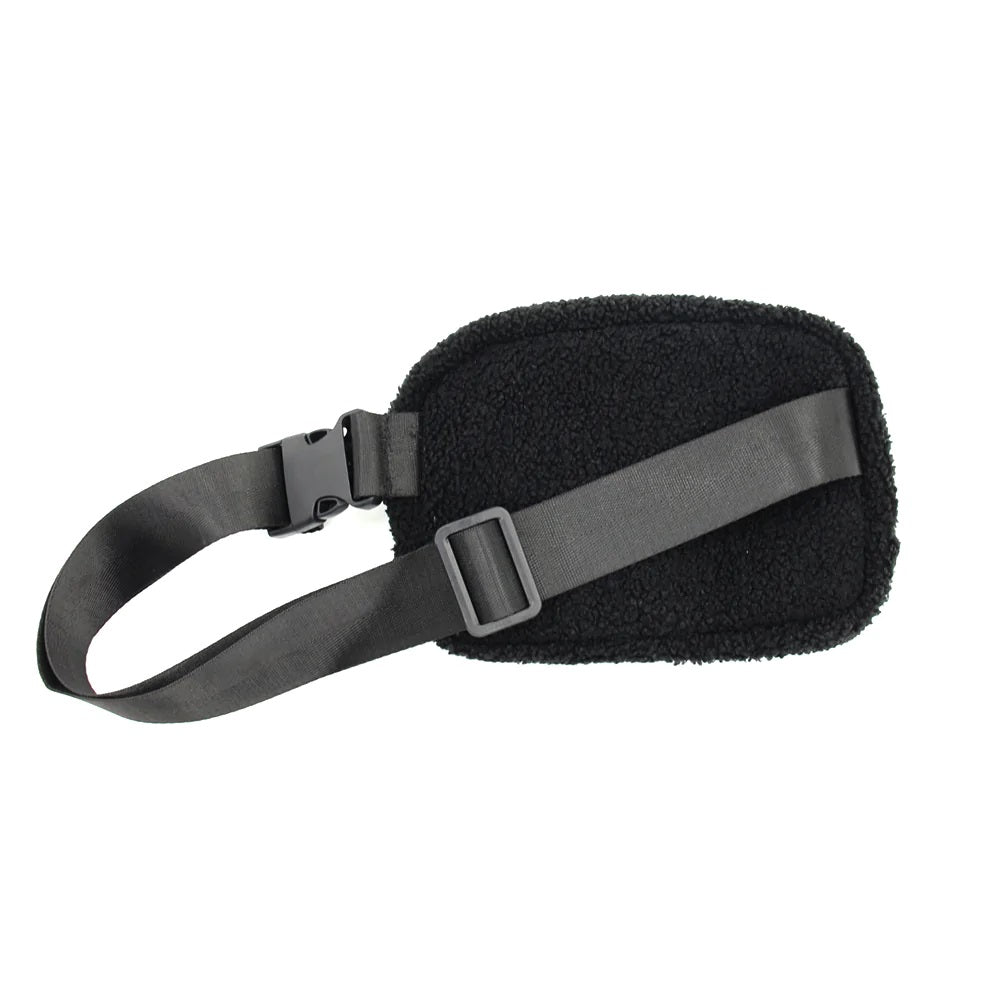 Black Sherpa Waist Bag-2