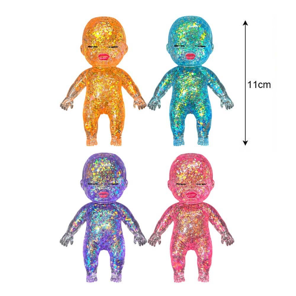 Glittered Baby Doll Squeeze Squishy