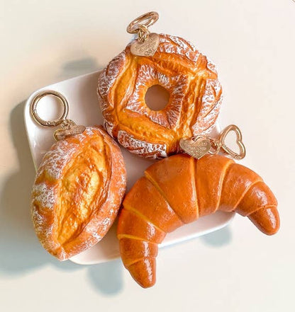 Realistic Bakery Squishy Keychain – Croissant/ Donut/Bread