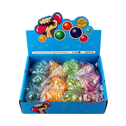 12PCS - Glitter Swirl Cone Squeeze Squishy Stress Relief Toy