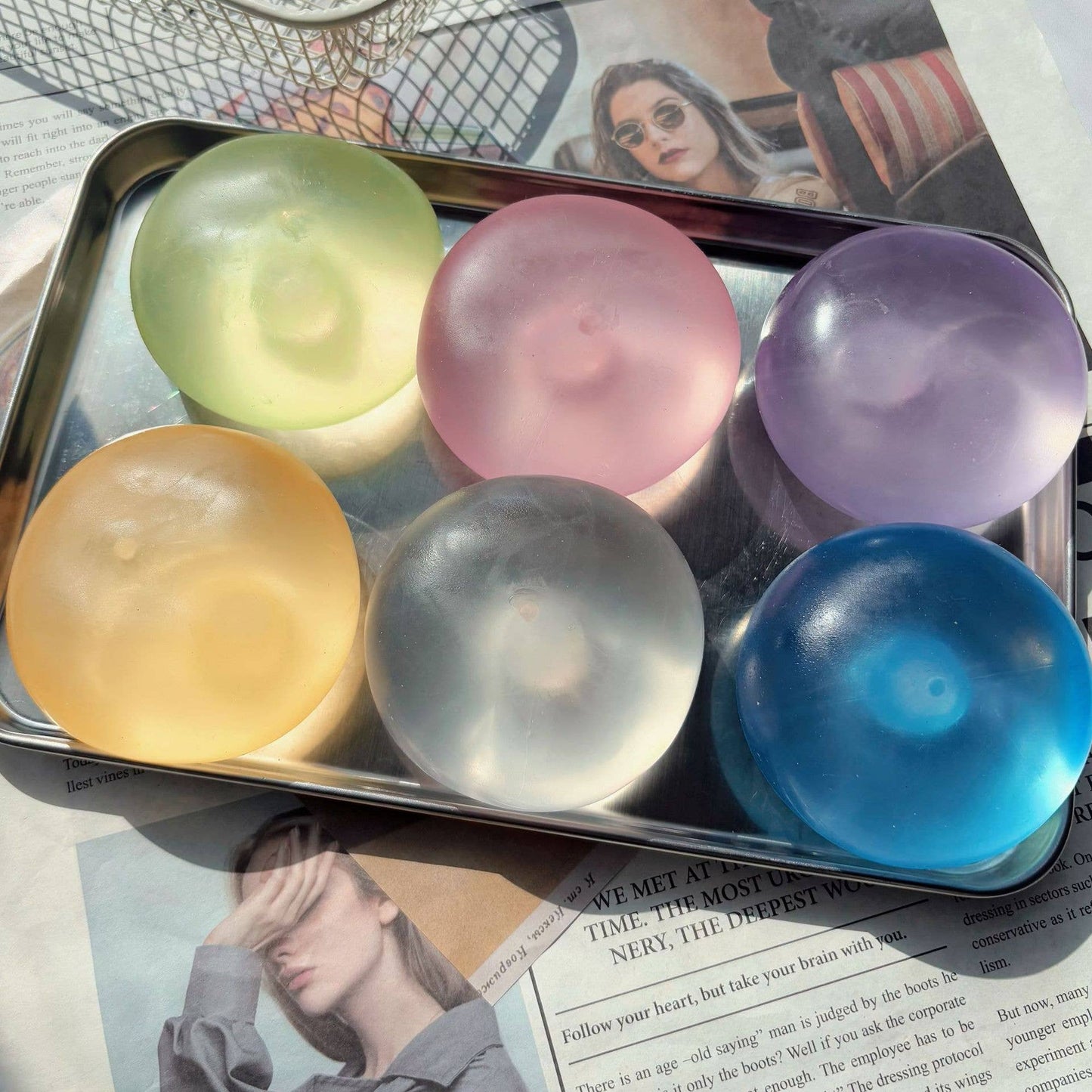6cm Clear Maltose Squeeze Ball Fidget Toy color random