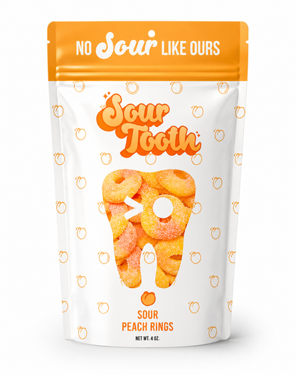 Sour Peach Rings — 4oz Chewy Candy, Spanish Import