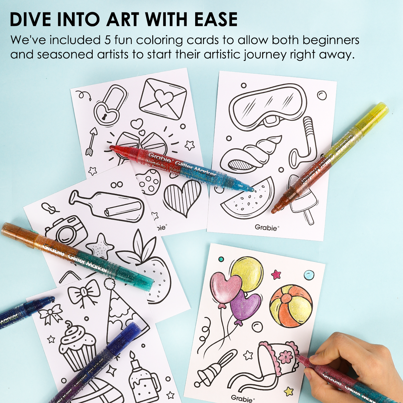 Dual Tone Iridescent Glitter Acrylic Paint Marker Set Of 8