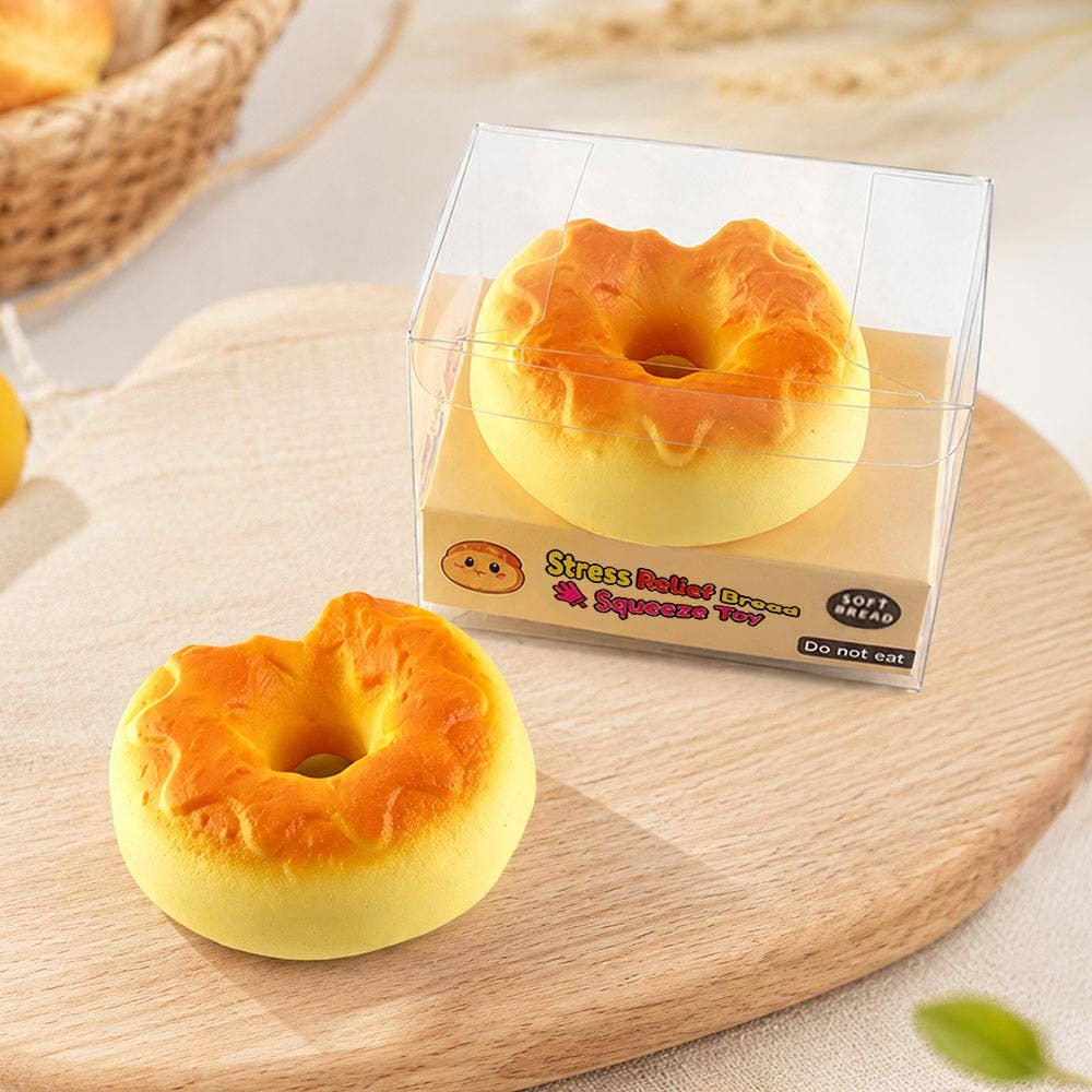 12PCS - Bagel Loaf Squeeze Squishy Stress Relief Toy