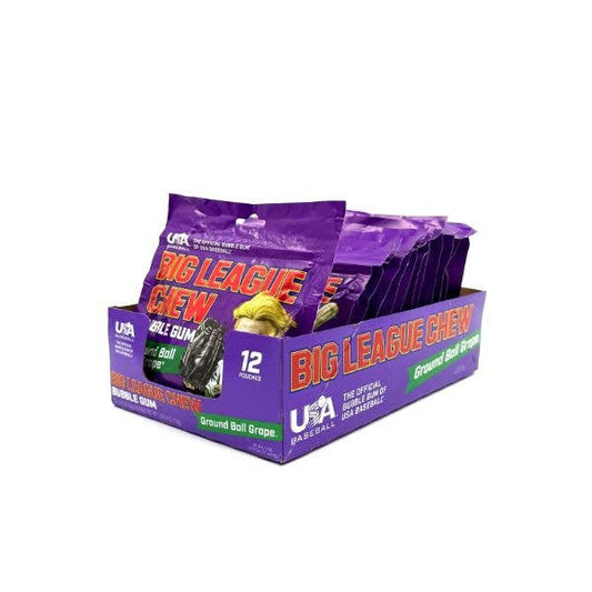 Big League Chew Ground Ball Grape Gum, 12ct Pouches