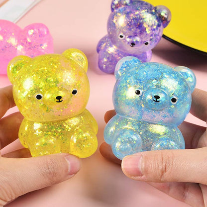 Cute Glitter Bear Squishy Squeeze Toy Fidget Toy