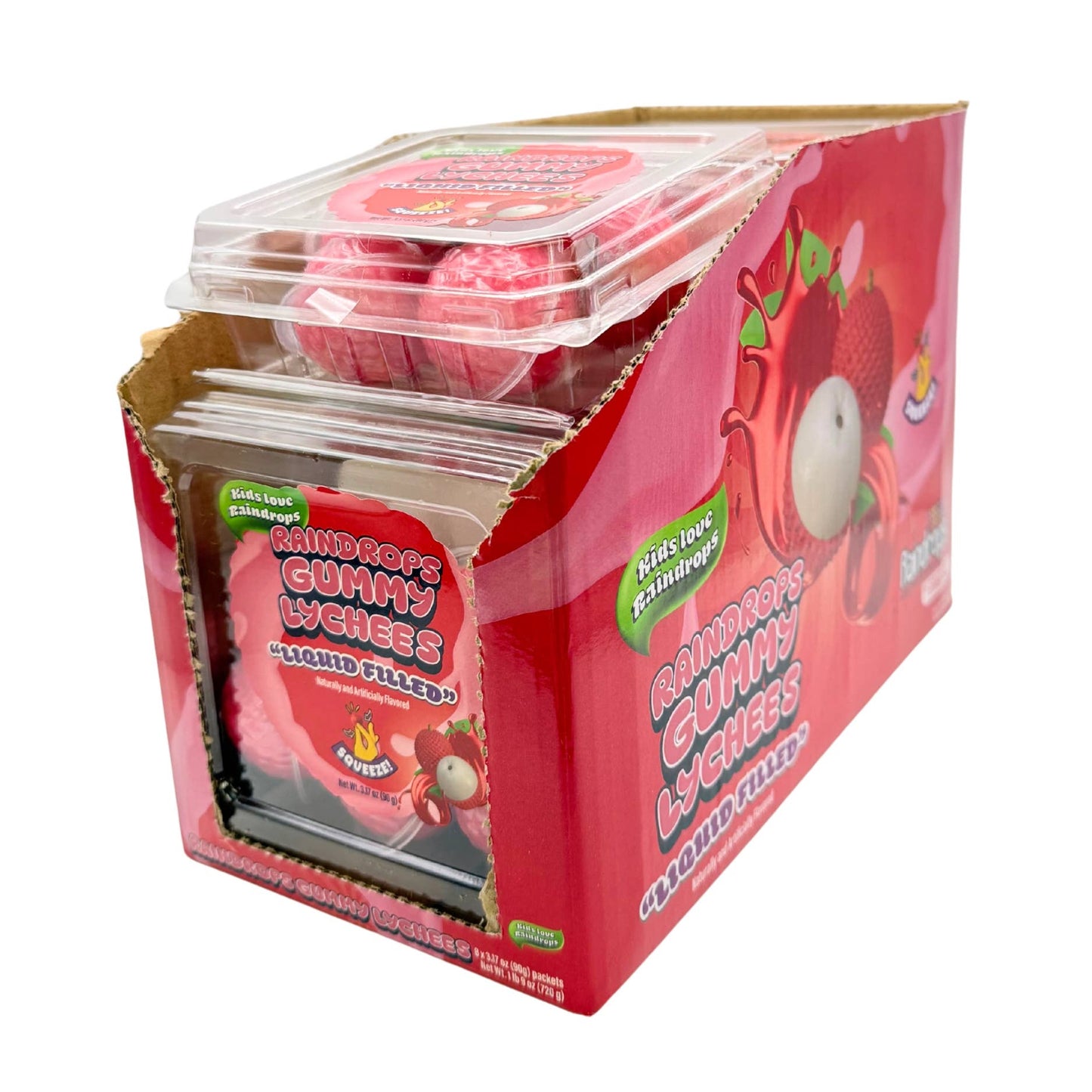 Raindrops Gummy Liquid Filled Lychees 3.17oz, 8ct