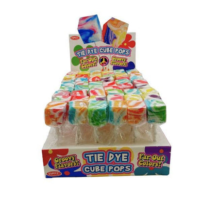 Tie Dye Cube Pop Lollipops 48ct Display Box