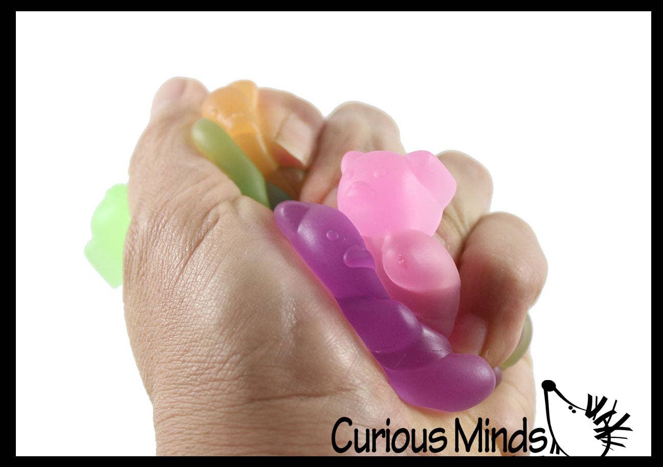 1 Bag of 6 Gummy Bear Squishy Mochi Fidget - Cute Animal