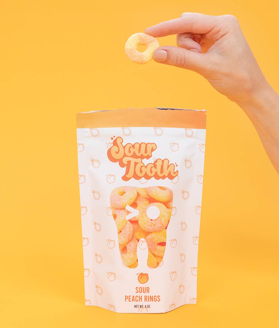 Sour Peach Rings — 4oz Chewy Candy, Spanish Import