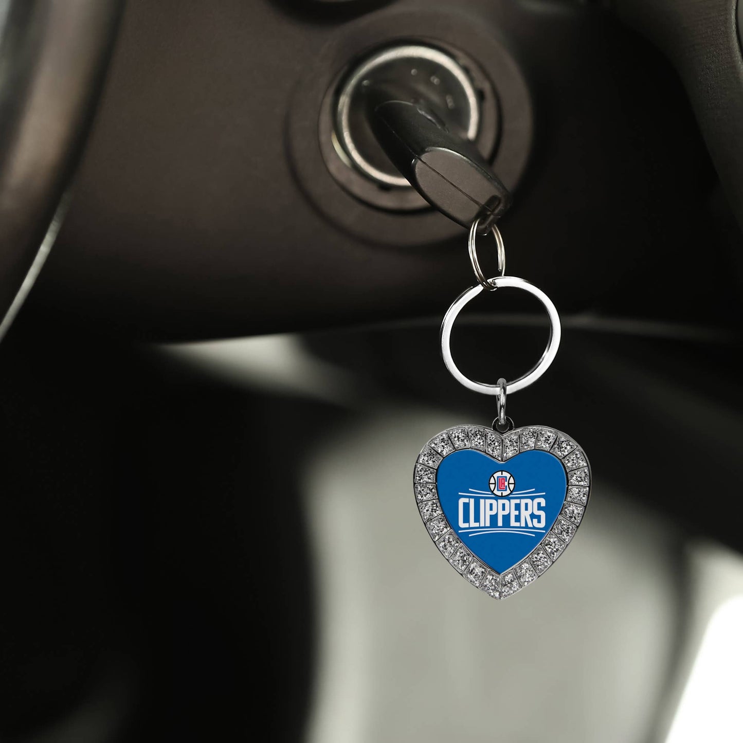 NBA Basketball San Antonio Spurs  Bling Heart Key Chain