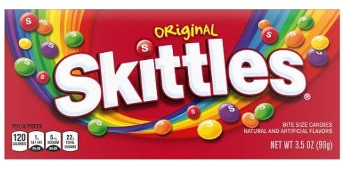 Skittles Original Fruity Candy 3.5oz Theater Box, 12ct