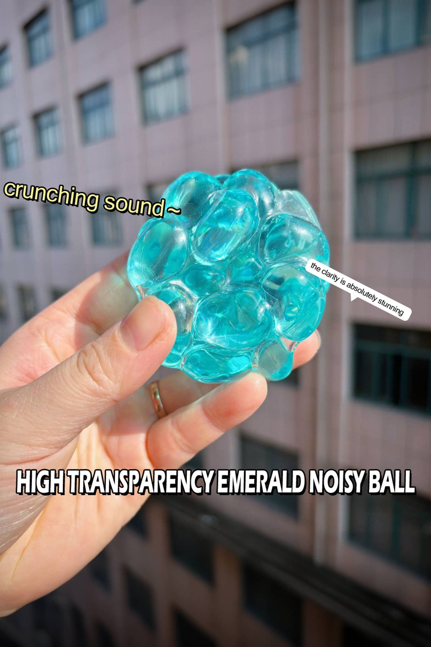 Transparency Emerald Noisy Stress Relief Ball Squishy Toy