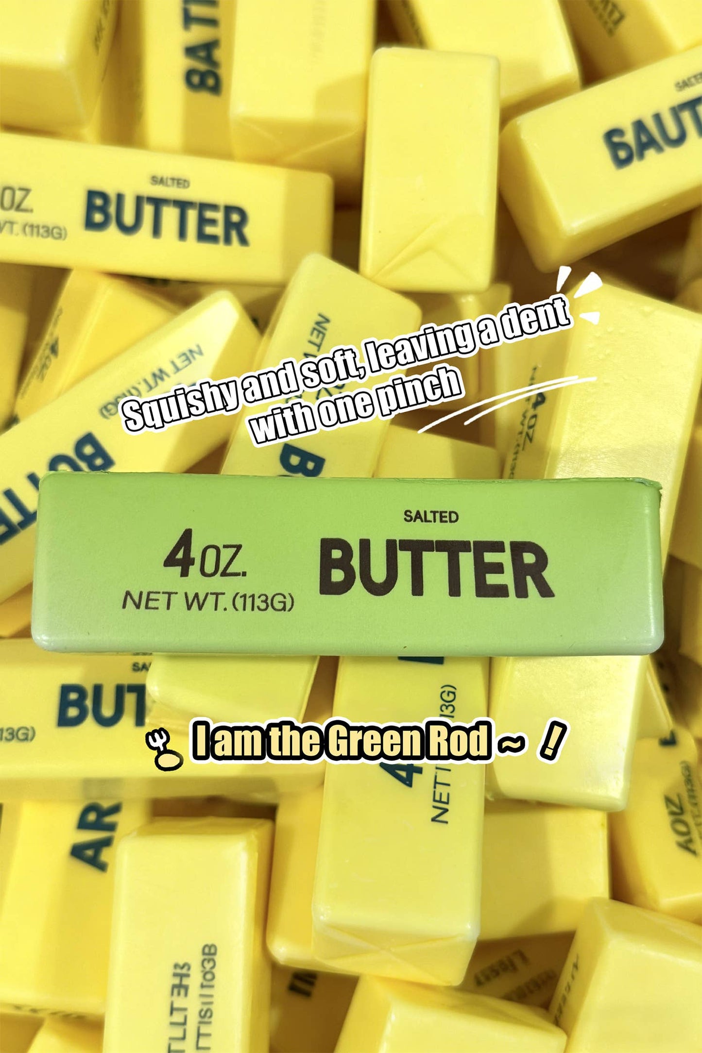Slow Rising Stress Relief Sensory Butter Sticker Squishy Toy