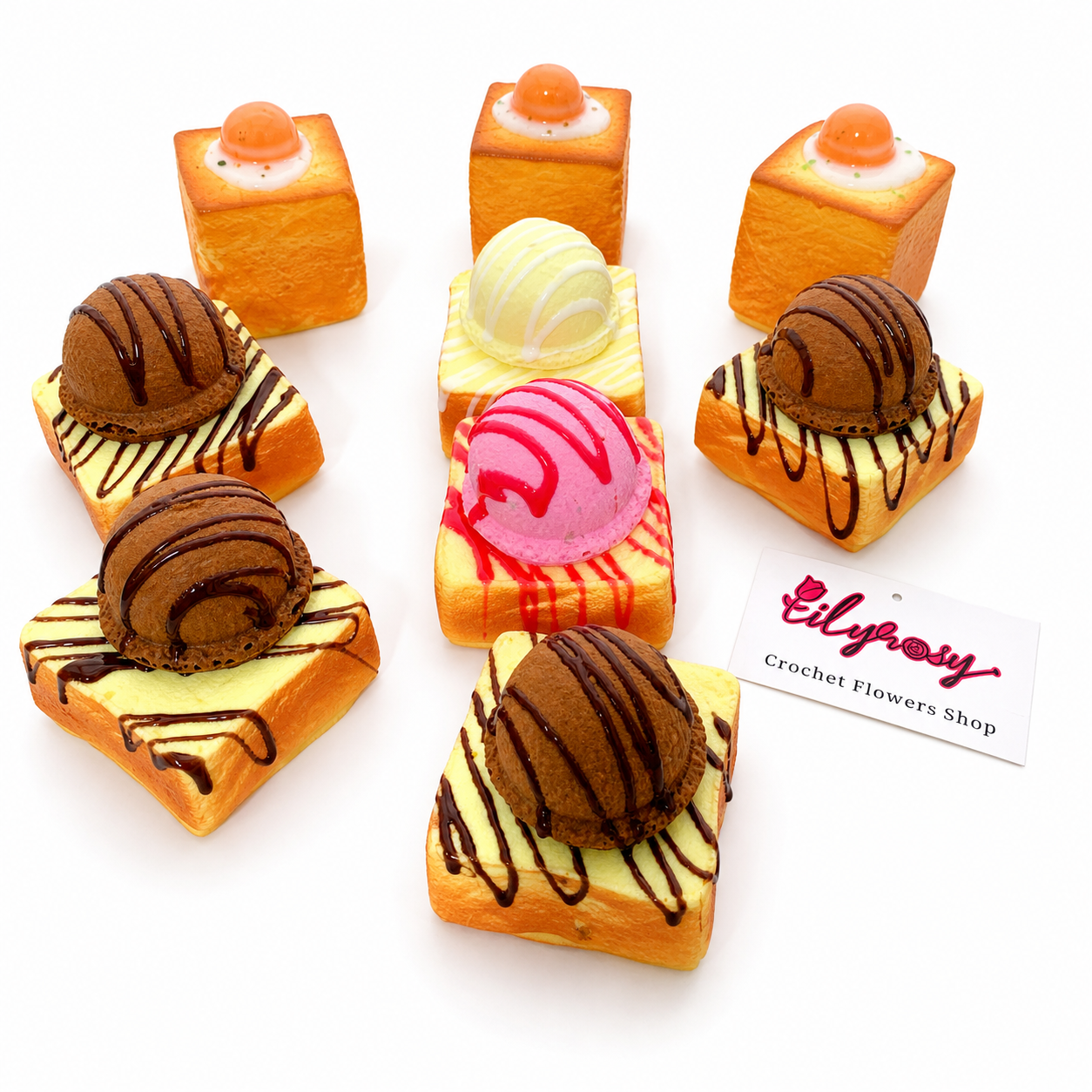Chocolate Ice Cream Toast Slow Rising Squishy Toy | Scented