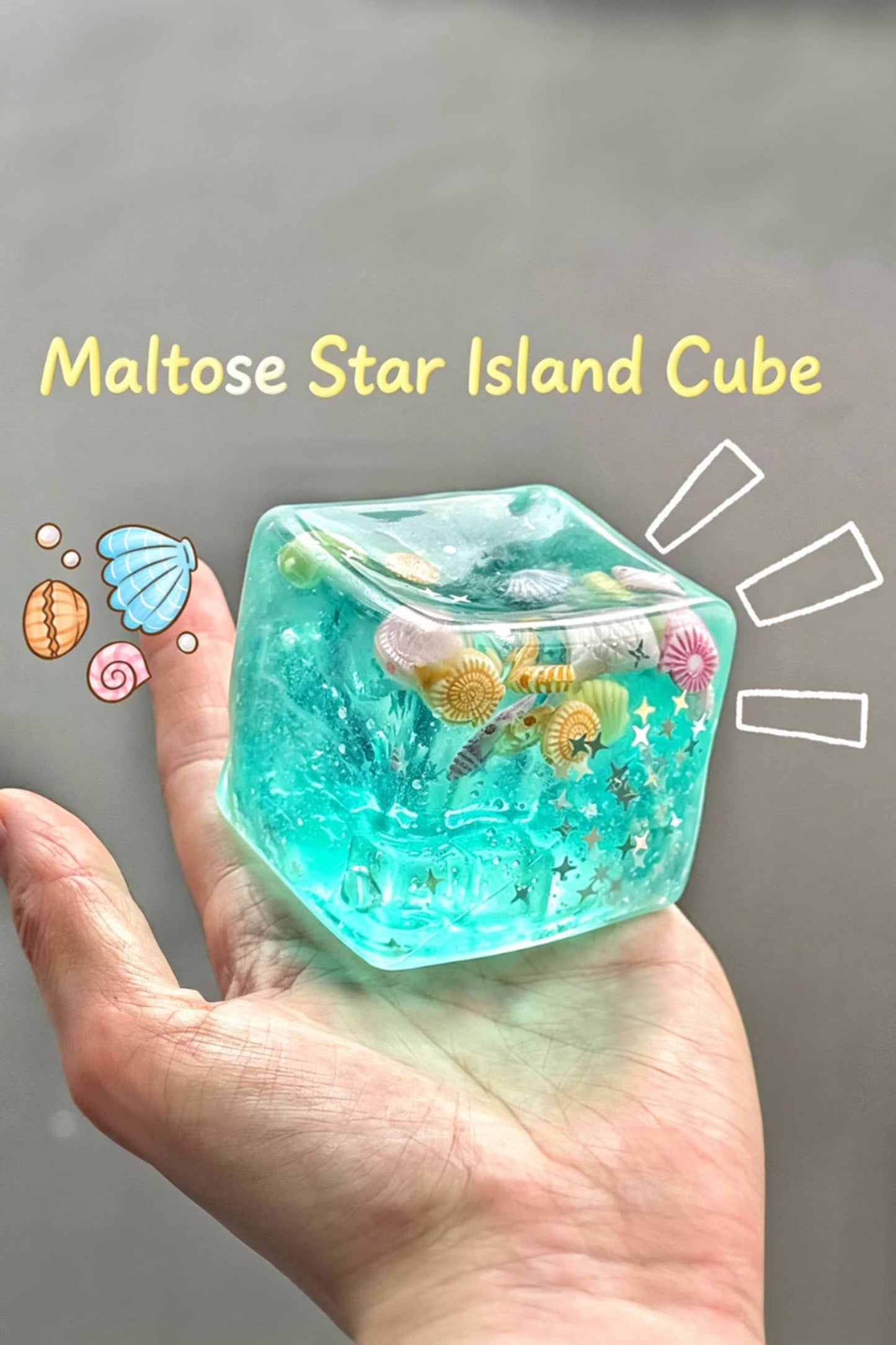 Blue Maltose Star Island Cube Maltose Squishy Toy