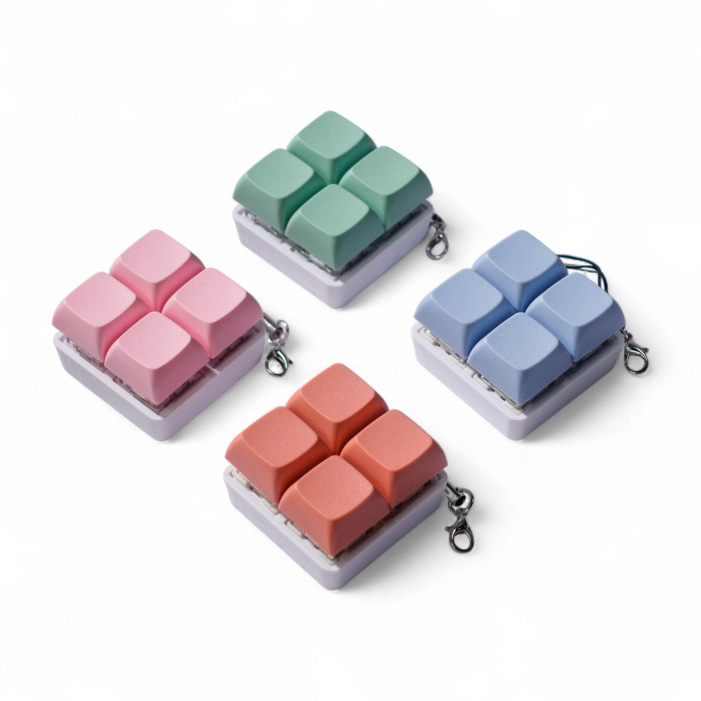 4 Key Square Mechanical Keyboard Fidget Keychain