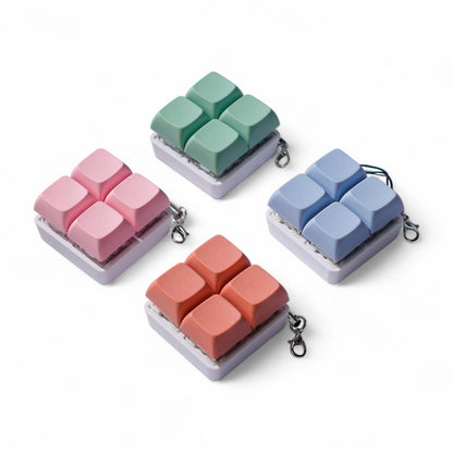 4 Key Square Mechanical Keyboard Fidget Keychain