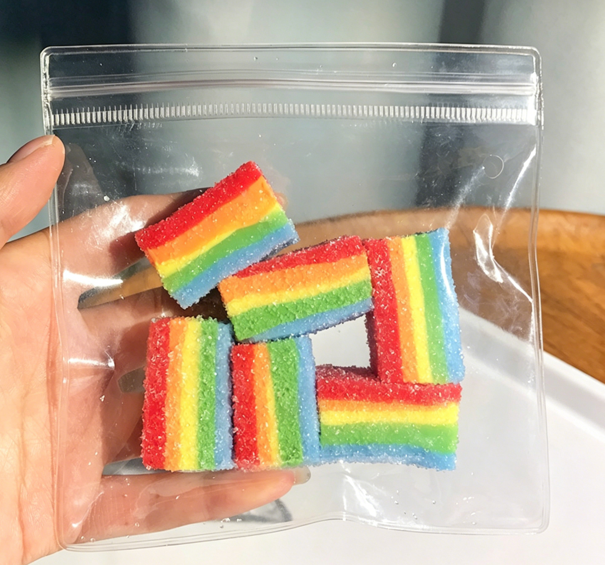 Rainbow Sour Sanded Candy Squishy Toy squeeze fidget toy
