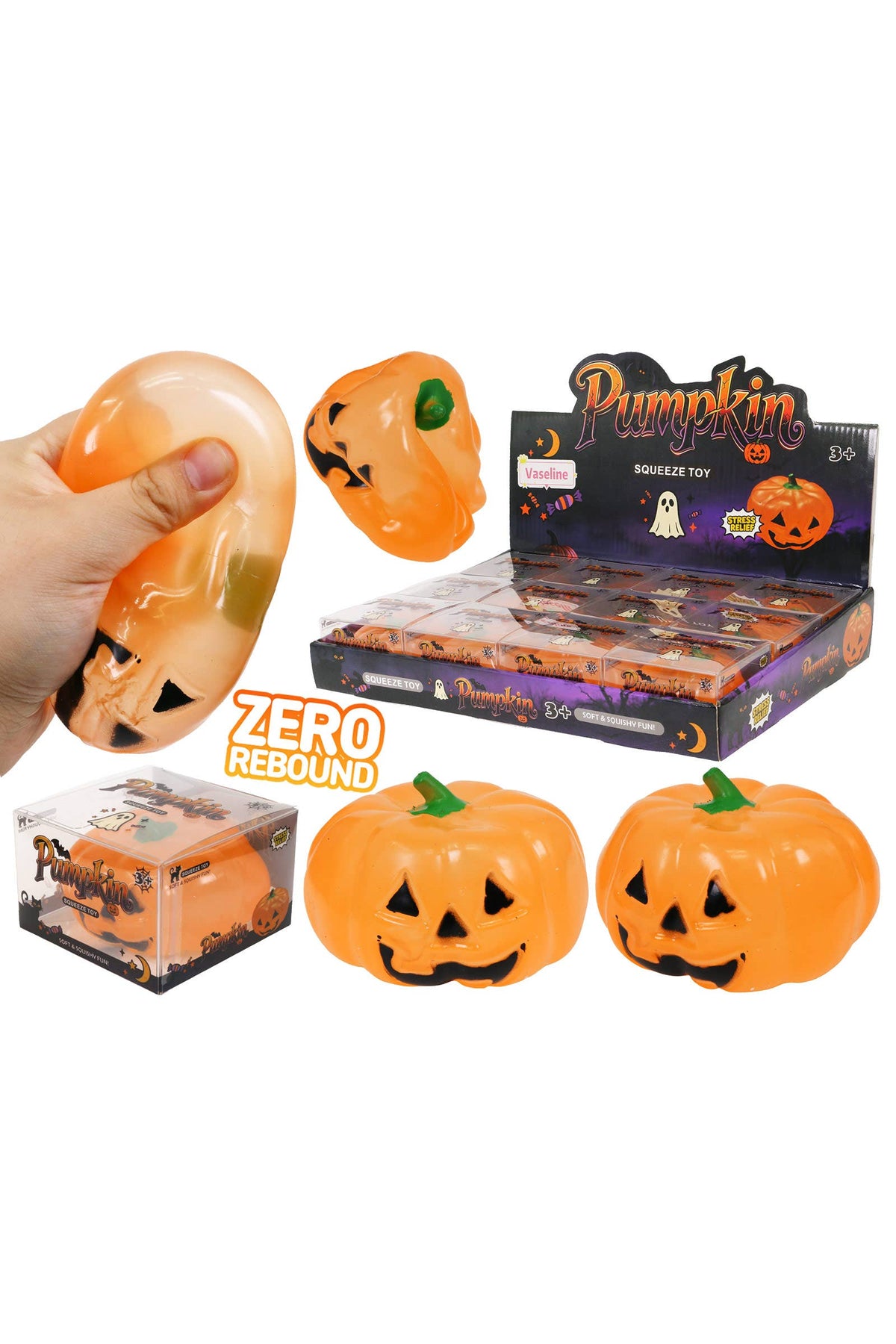 Jack-o-Lantern Pumpkin Zero Rebound Oil Jelly Filled Squishy