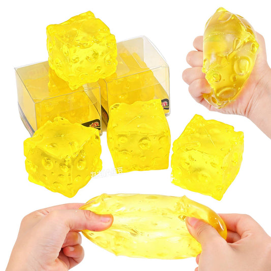 Maltose Jelly Yellow nice cheese cube squishy toy-12unit