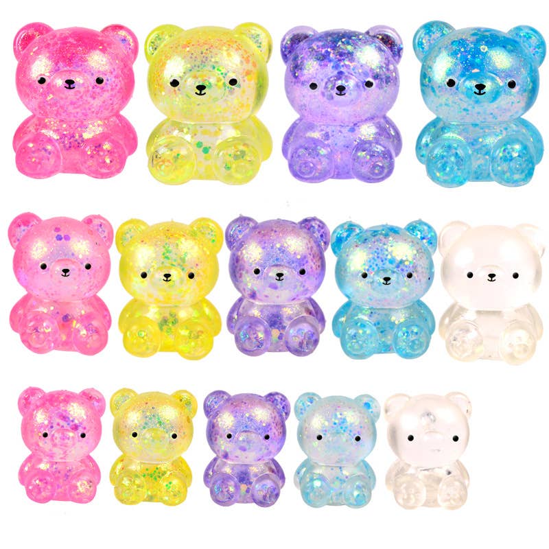 Cute Glitter Bear Squishy Squeeze Toy Fidget Toy