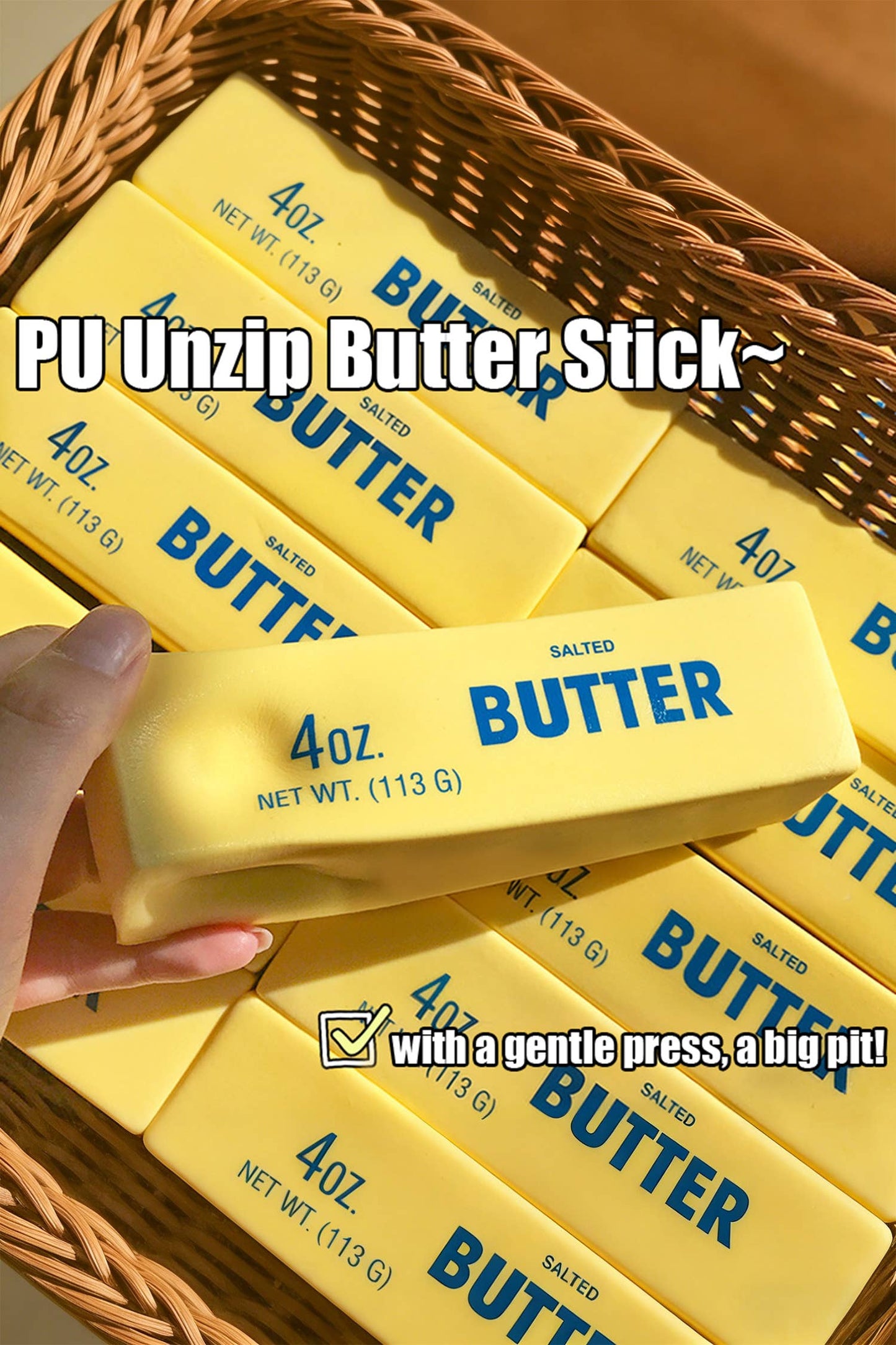 Slow Rising Stress Relief Sensory Butter Sticker Squishy Toy