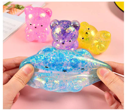 Cute Glitter Bear Squishy Squeeze Toy Fidget Toy