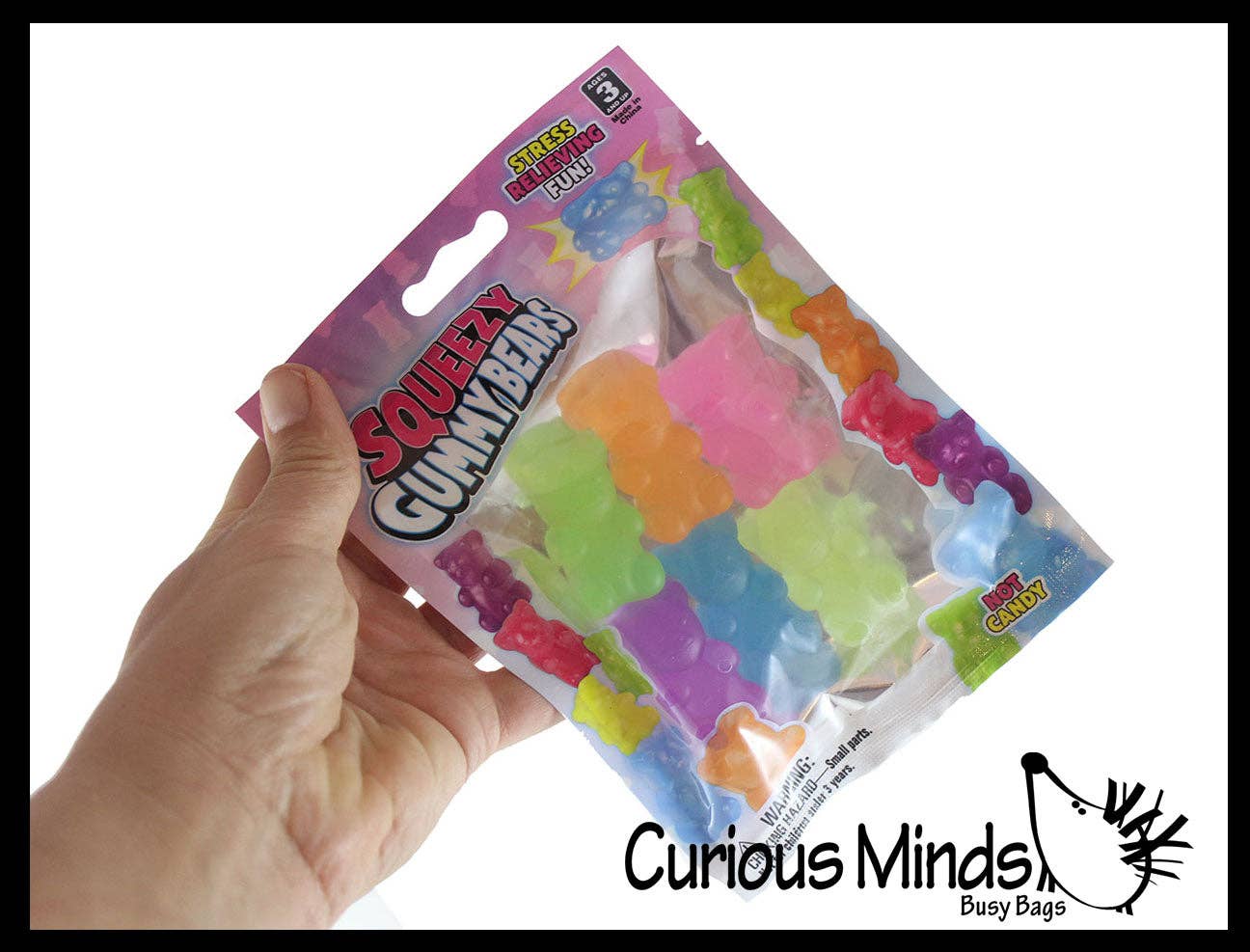 1 Bag of 6 Gummy Bear Squishy Mochi Fidget - Cute Animal