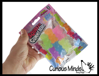 1 Bag of 6 Gummy Bear Squishy Mochi Fidget - Cute Animal
