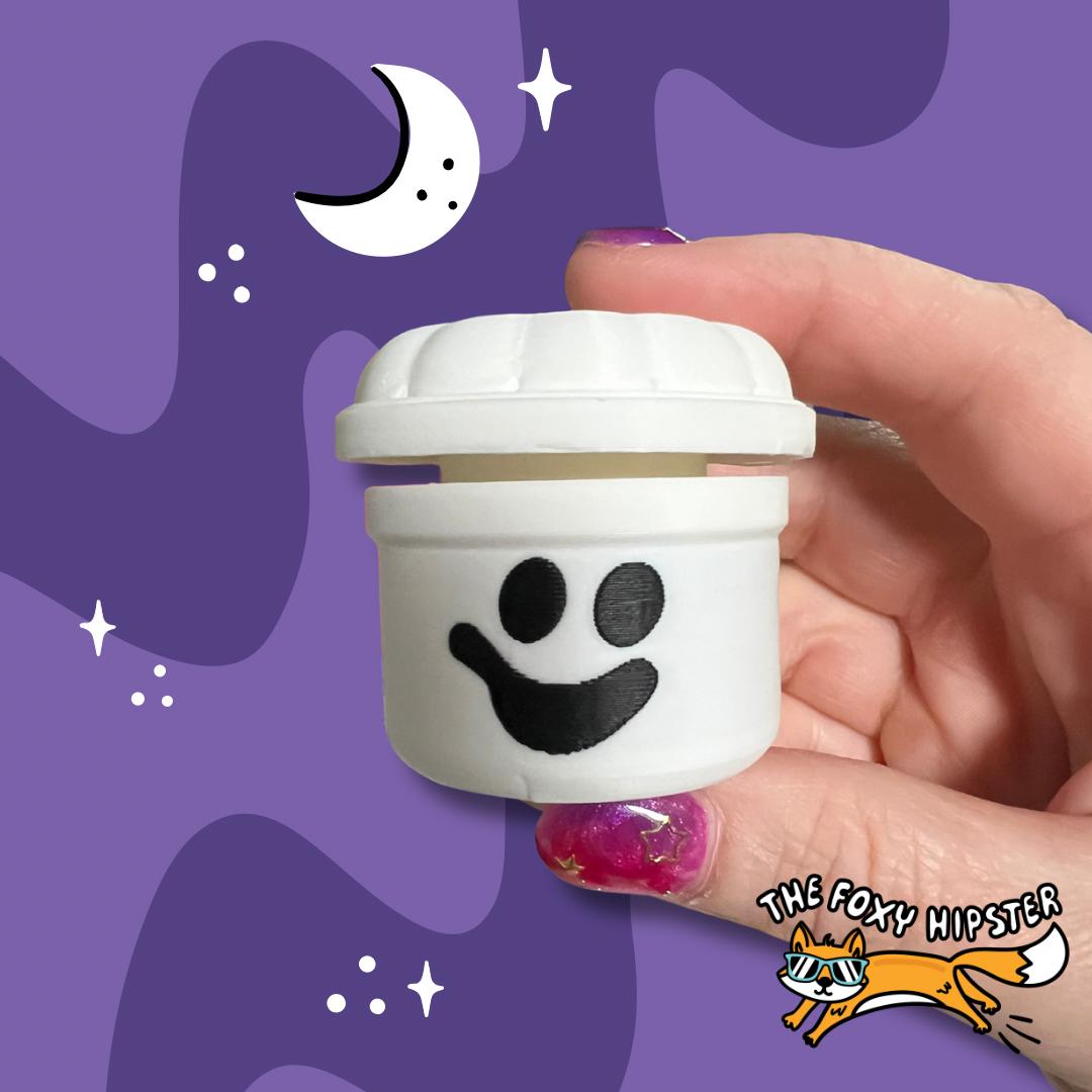 Boo Bucket Ghost Fidget Toy Clicker Keychain Bag Charm
