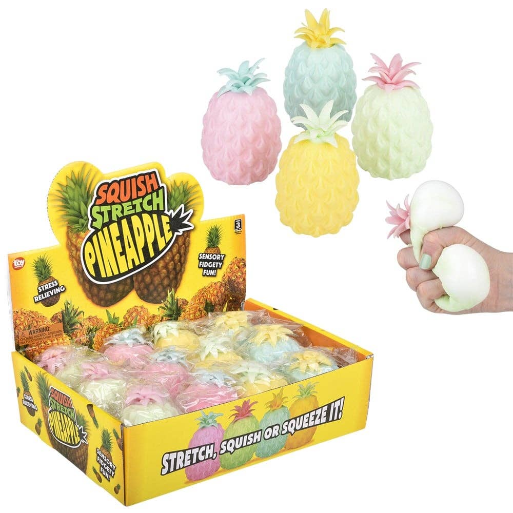 SQUISH AND STRETCH PINEAPPLE 4.33" LLB Squishy Toys