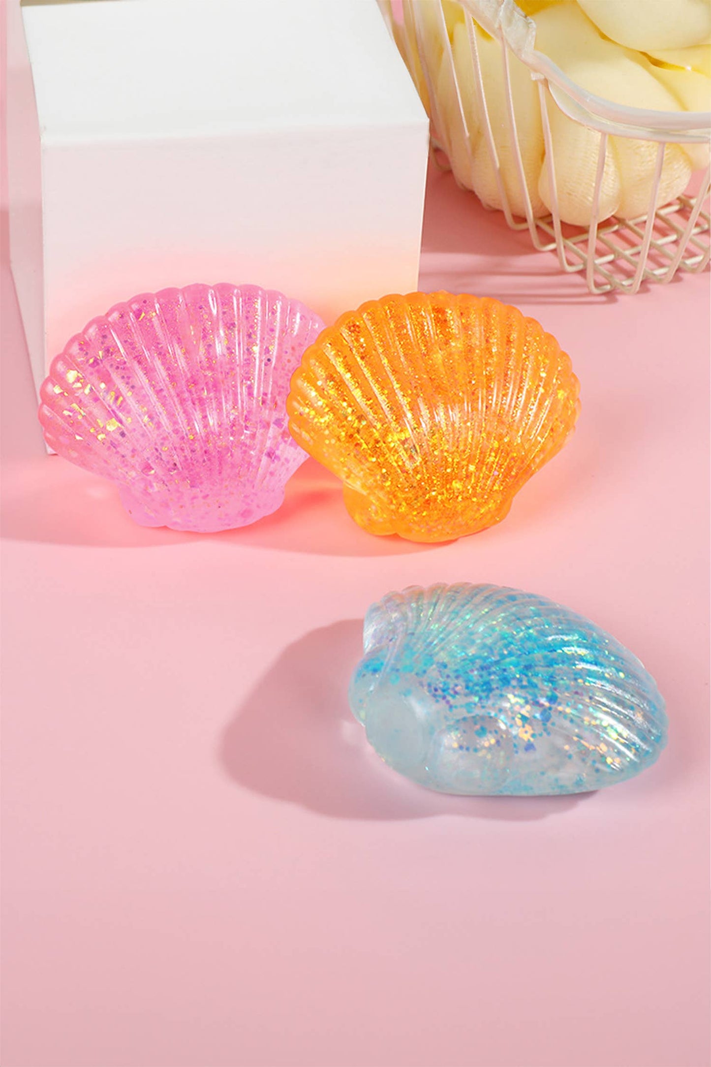 Glitter Seashell Slow Rising Squishy Stress Relief Toy