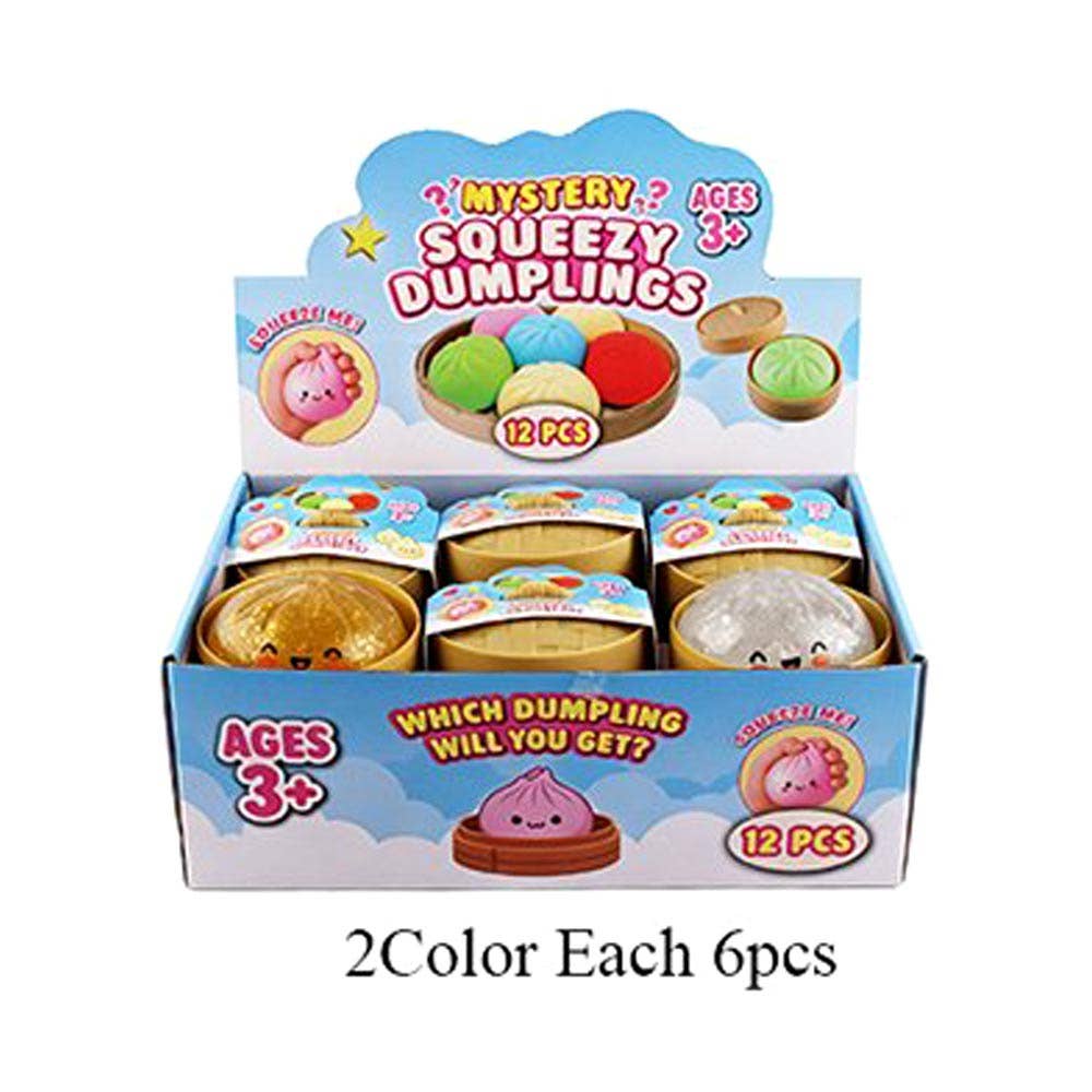 Metallic Smiling Steamed Bao Bun Dumpling Squeeze Squishy Stress Relief Toy