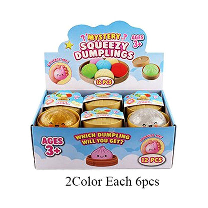 Metallic Smiling Steamed Bao Bun Dumpling Squeeze Squishy Stress Relief Toy