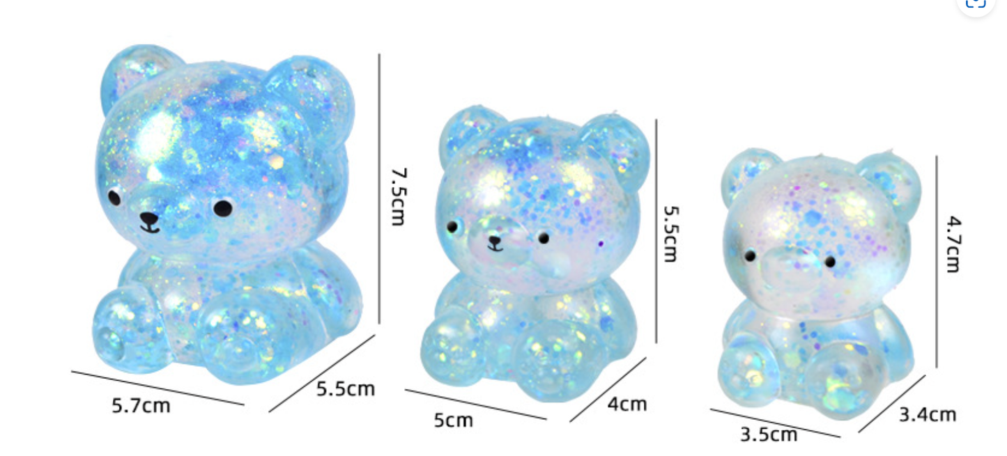 Cute Glitter Bear Squishy Squeeze Toy Fidget Toy