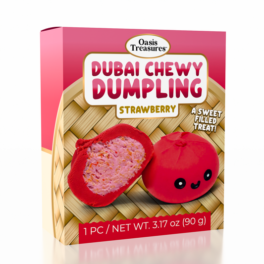 Dubai Dumpling Strawberry Flavor Korean Chewy Cookie by Oasis Treasures (90g)
