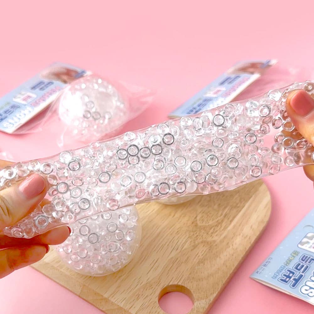 SNOW SQUISH – Clear Jelly Bead Stress Ball