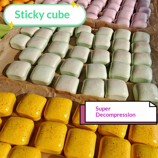 Sticky Slow Rise Small Square Squishy Soft Wet Feel PU Stress Relief Toy