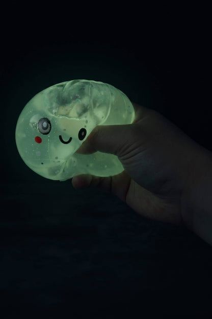 Glow In Dark Chunky Glitter Jiggly Dumpling Bao Bun Squishy