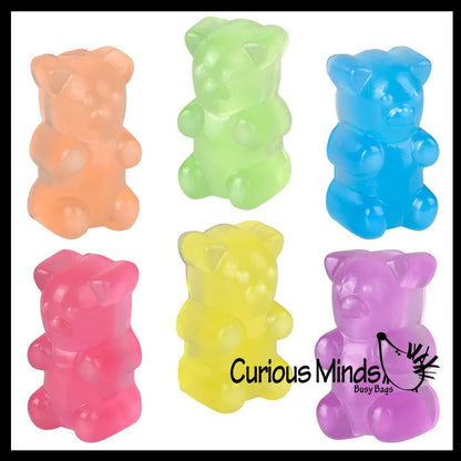 1 Bag of 6 Gummy Bear Squishy Mochi Fidget - Cute Animal
