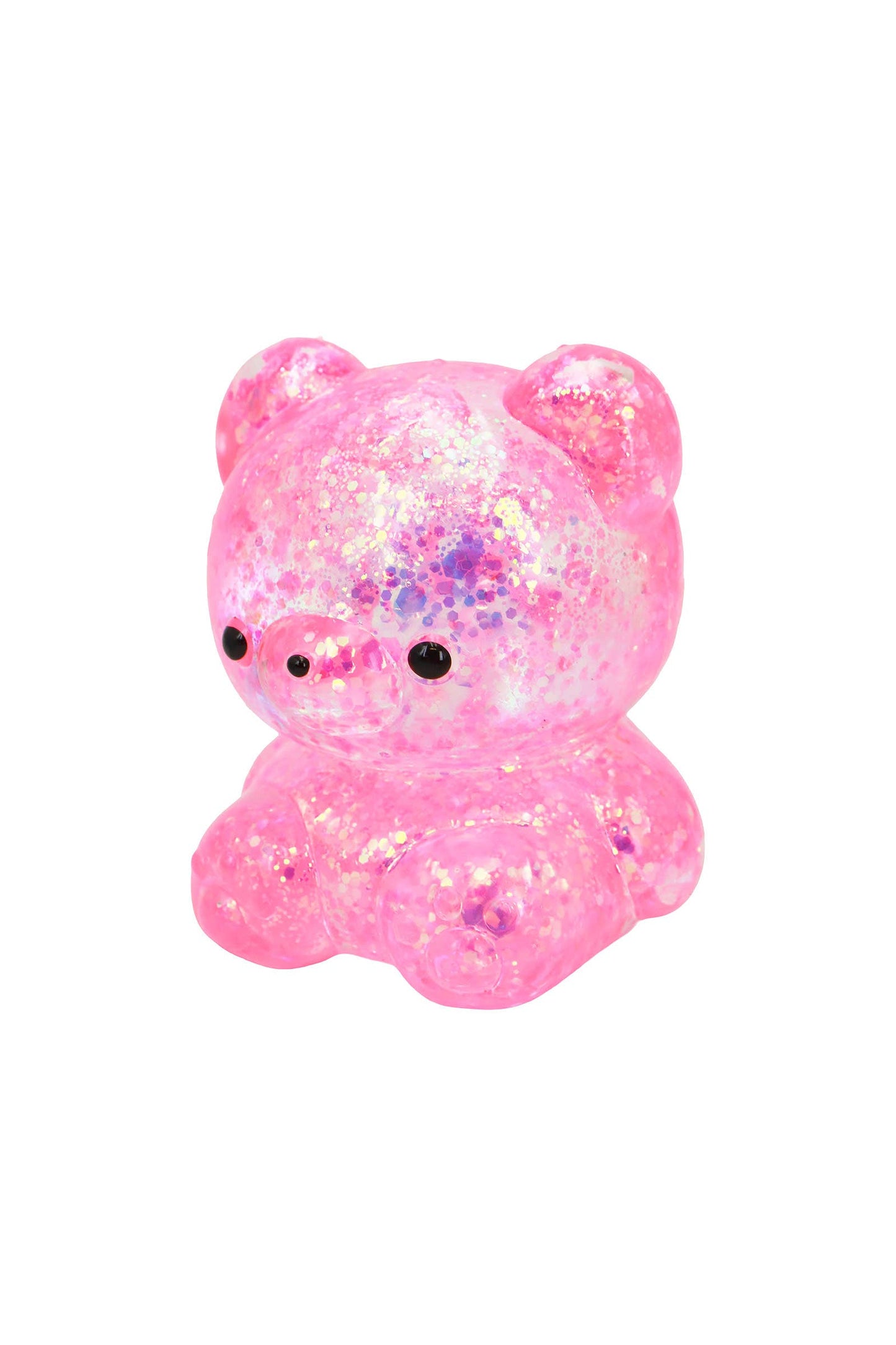 Cute Teddy Bear Glittery Maltose Putty Filled Squishy
