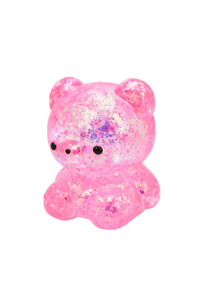 Cute Teddy Bear Glittery Maltose Putty Filled Squishy
